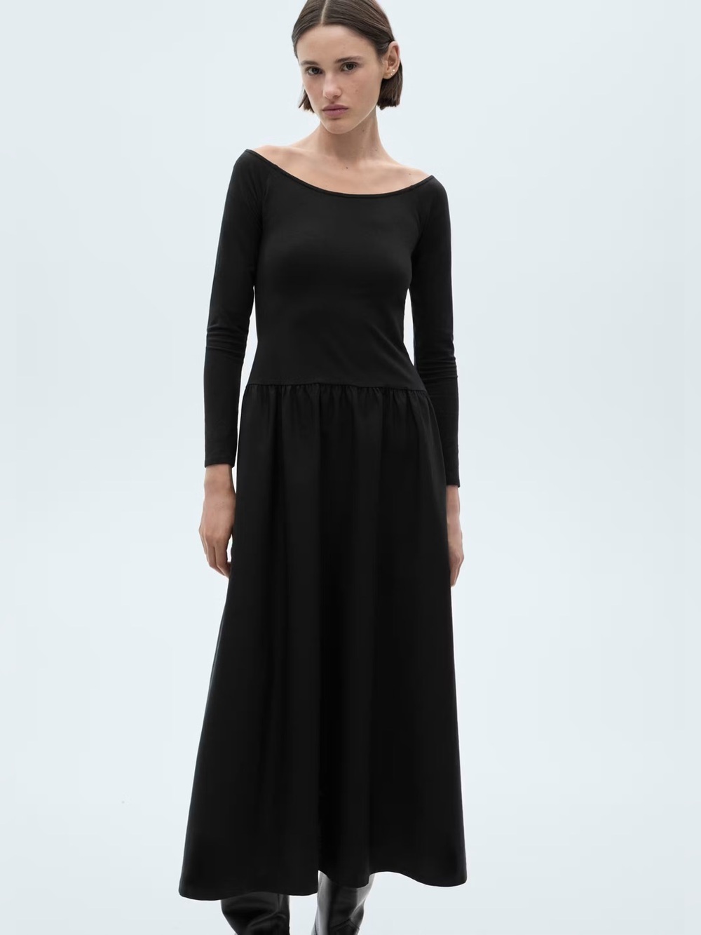 Mango Black a-line dress NWT